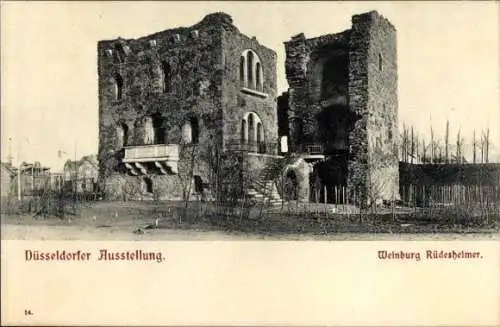 Ak Düsseldorf, Ausstellung, Weinburg Rüdesheimer