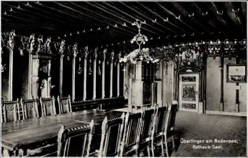 Ak Überlingen am Bodensee, Rathaus Saal