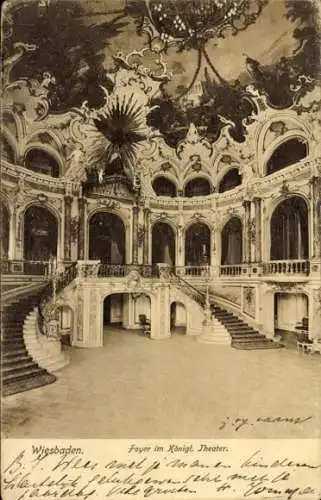 Ak Wiesbaden in Hessen, Königliches Theater, Foyer