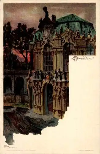 Künstler Litho Kley, Heinrich, Dresden, Zwinger