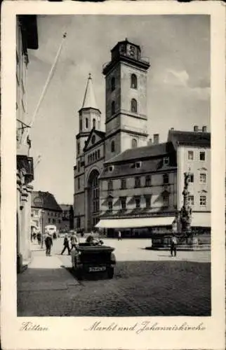 Ak Zittau in Sachsen, Markt, Johanniskirche