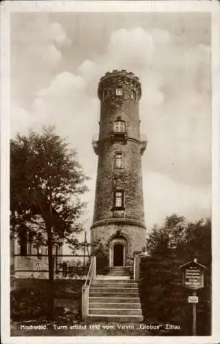 Ak Oybin in der Oberlausitz, Hochwald, Hochwaldturm erbaut 1892 vom Verein Globus Zittau