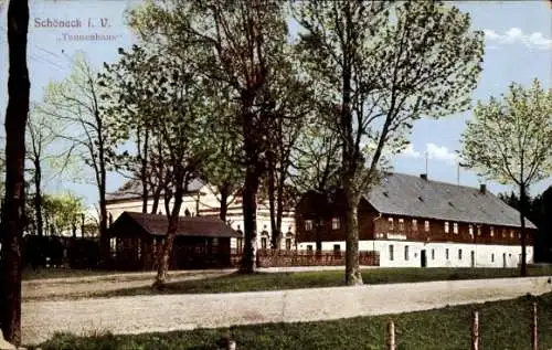 Ak Schöneck im Vogtland Sachsen, Straßenpartie am Tannenhaus