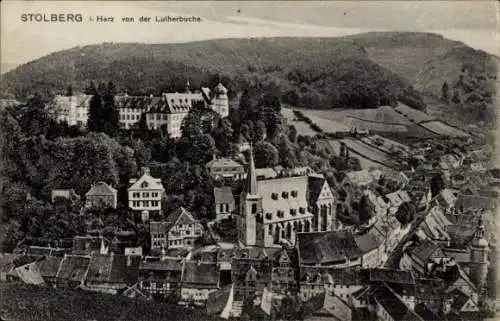 Ak Stolberg Südharz in Sachsen Anhalt, Blick von der Lutherbuche