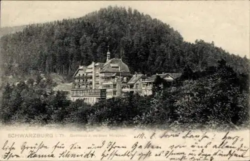 Ak Schwarzburg in Thüringen, Gasthaus zum weißen Hirschen