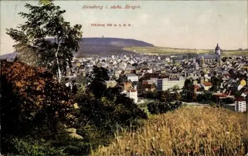 Ak Annaberg Buchholz im Erzgebirge, Totalansicht, Pöhlberg