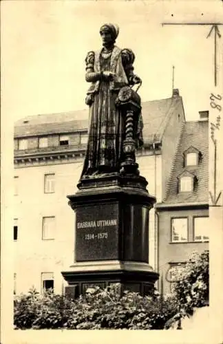 Ak Annaberg Buchholz im Erzgebirge, Denkmal Barbara Uttmann