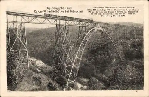 Ak Solingen im Bergischen Land, Müngstener Brücke, Kaiser Wilhelm Brücke bei Müngsten