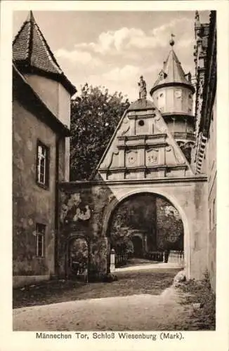 Ak Wiesenburg in der Mark, Schloss, Männechen Tor