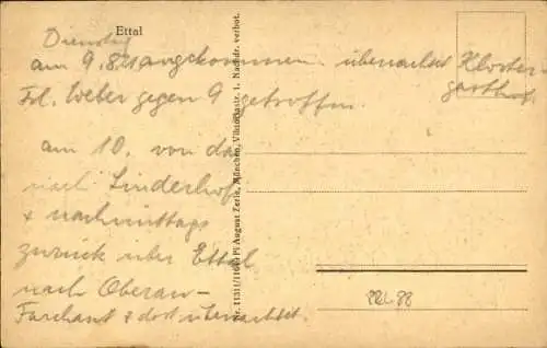 Ak Ettal Oberbayern, Oberau, Handlung Michael Listle