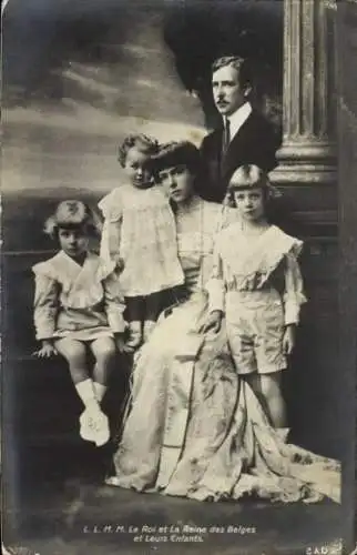 Ak König Albert I. von Belgien, Königin Elisabeth, Leopold, Charles, Marie José