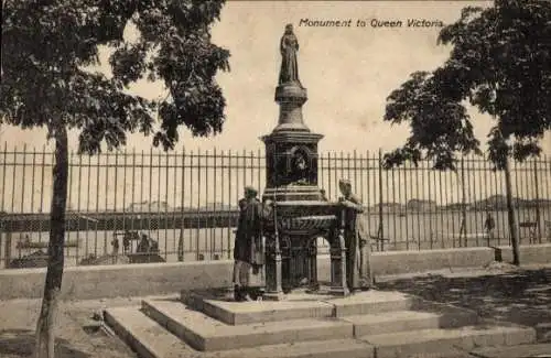 Ak Port Said Ägypten, Queen Victoria Monument