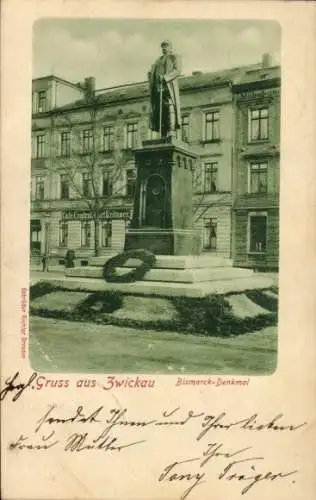 Ak Zwickau in Sachsen, Bismarckdenkmal