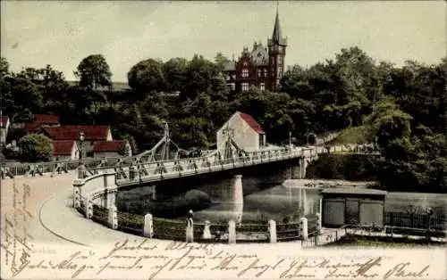 Ak Zwickau in Sachsen, Paradiesbrücke mit Ebertschlösschen