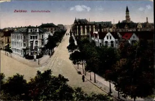 Ak Zwickau in Sachsen, Bahnhofstraße