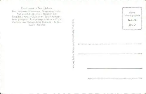 Ak Bökenberg Manhagen in Ostholstein, Gasthaus Zur Eiche, Besitzer Johannes Doormann, inneres