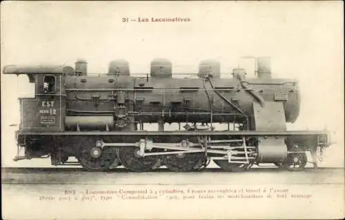 Ak Französische Eisenbahn, Est, Dampflok Nr. 4009