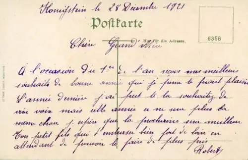 Ak Königstein im Taunus, Gesamtansicht, Glückwunsch Neujahr