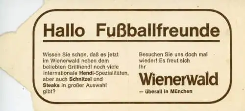 Eintrittskarte Fußballspiel FC Bayern München - MSV Duisburg, 1974/1975