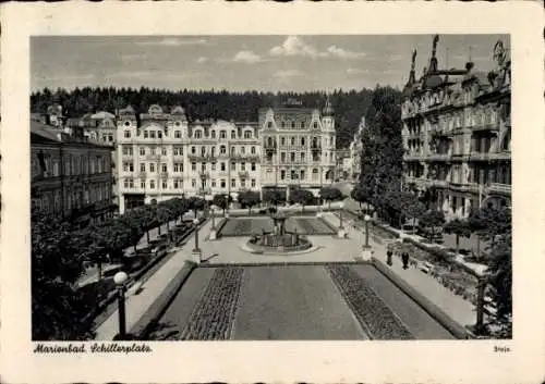 Ak Mariánské Lázně Marienbad Region Karlsbad, Schillerplatz