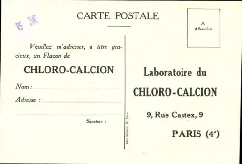 Ak Reklame, Chloro-Calcion, Labor, Paris, 9 Rue Castex