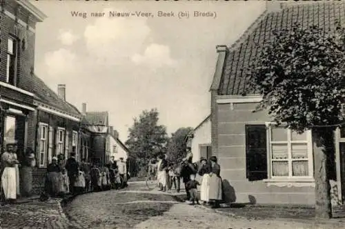 Ak Beek Nordbrabant Niederlande, Straße nach Nieuw-Veer