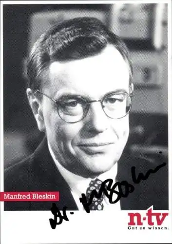 Ak Moderator Manfred Bleskin, Portrait, Autogramm