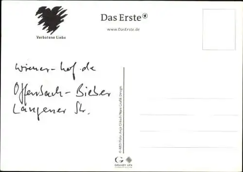 Ak Schauspielerin Elke Bludau, Portrait, Serie Verbotene Liebe, Autogramm