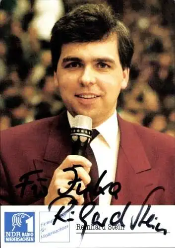 Ak Moderator Reinhard Stein, Portrait, Autogramm