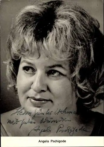 Ak Schauspielerin Angela Pschigode, Portrait, Autogramm