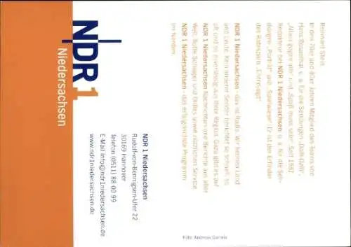 Ak Moderator Reinhard Stein, Portrait, Autogramm