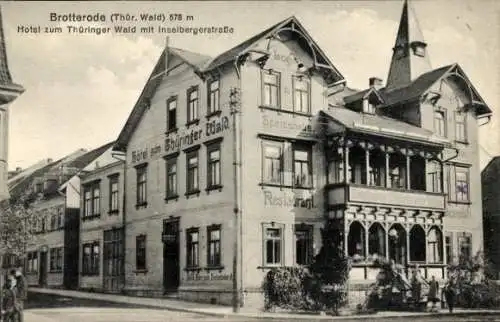 Ak Brotterode in Thüringen, Hotel zum Thüringer Wald, Inselbergerstraße