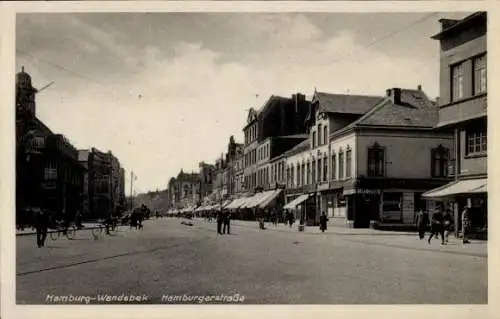 Ak Hamburg Wandsbek, Hamburger Straße, Café Lorenz, Bank