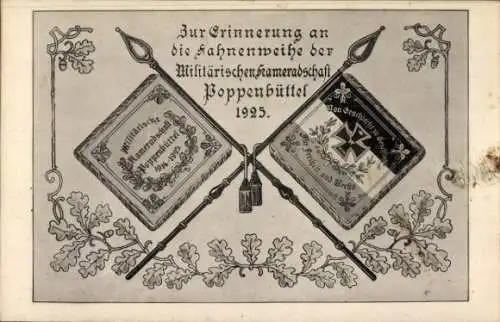 Ak Hamburg Wandsbek Poppenbüttel, Fahnenweihe der militärischen Kameradschaft 1925