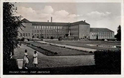 Ak Nowa Sól Neusalz an der Oder Schlesien, Städtische Oberschule