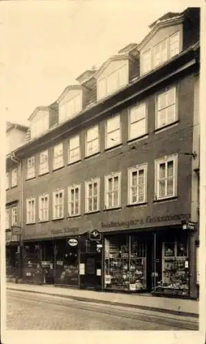 Foto Ak Erfurt, Geschäftshaus Wollmeyer & Gossmann, Hans Kluge, Schaufenster