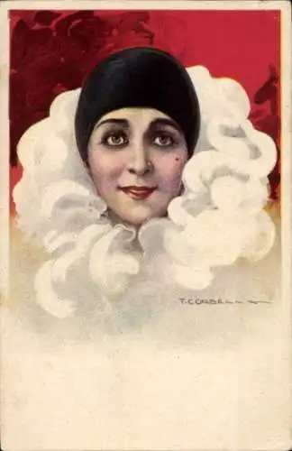 Künstler Ak Corbella, T., Pierrot, Portrait