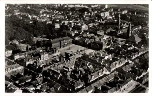 Ak Erlangen in Mittelfranken Bayern, Fliegeraufnahme