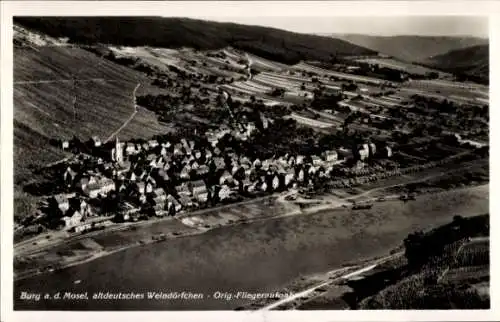 Ak Burg an der Mosel, Fliegeraufnahme