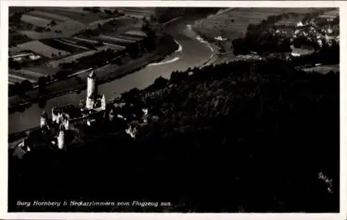 Ak Neckarzimmern im Neckartal, Burg Hornberg, Fliegeraufnahme