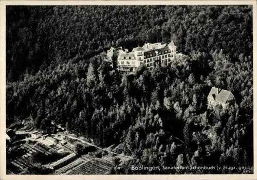 Ak Böblingen in Württemberg, Fliegeraufnahme Sanatorium Schönbuch