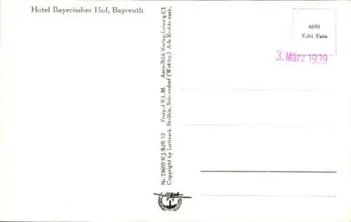 Ak Bayreuth in Oberfranken, Fliegeraufnahme