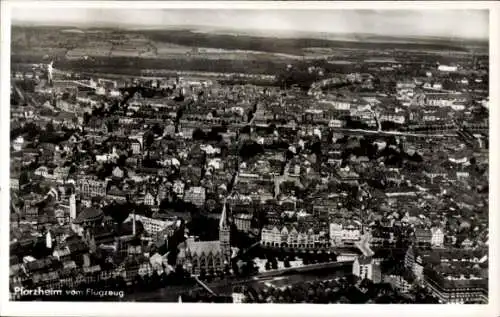 Ak Pforzheim im Schwarzwald, Fliegeraufnahme