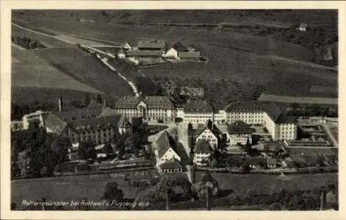 Ak Rottweil in Baden Württemberg, Kloster Rottenmünster, Fliegeraufnahme