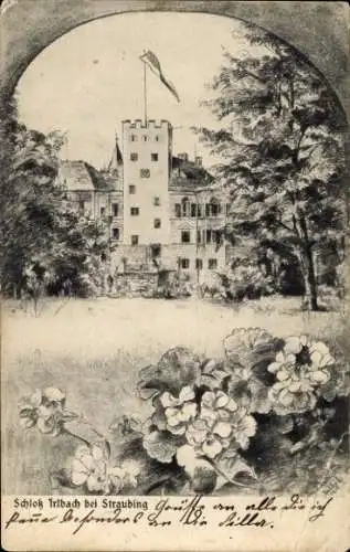 Ak Straubing an der Donau Niederbayern, Schloss Irlbach