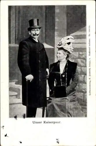 Ak Kaiser Wilhelm II., Kaiserin Auguste, Kaiserpaar