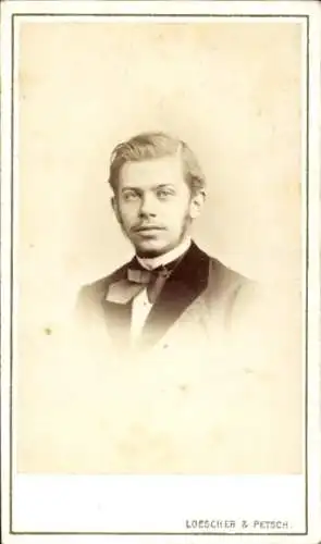 CdV Curt Mündel, Buchhändler, Volkskundler, Portrait, Autogramm, 1873