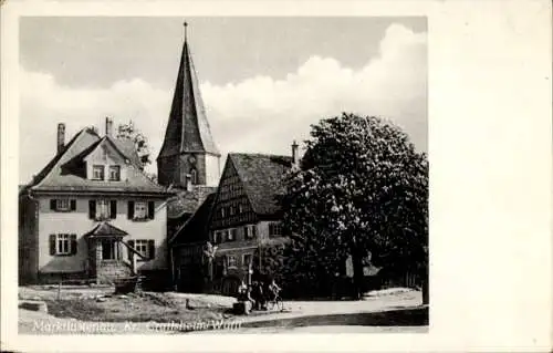 Ak Marktlustenau Kreßberg in Württemberg, Kirche, Häuser