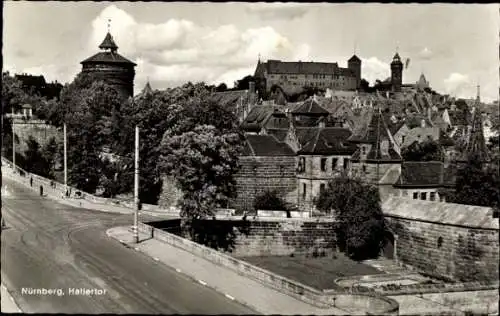 Ak Nürnberg in Mittelfranken, Hallertor, Burg, Teilansicht