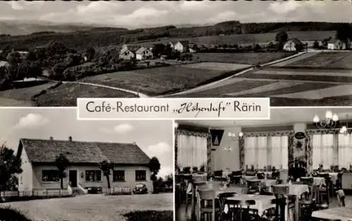 Ak Rärin Herscheid im Sauerland, Cafe Restaurant Höhenluft, Panorama, Gastraum, Außenansicht